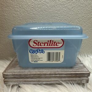 $18 🌙 VTG Sterilite 1700 Flip Tops Blue Hinged Storage Box 7"x6"x4.5" 2003